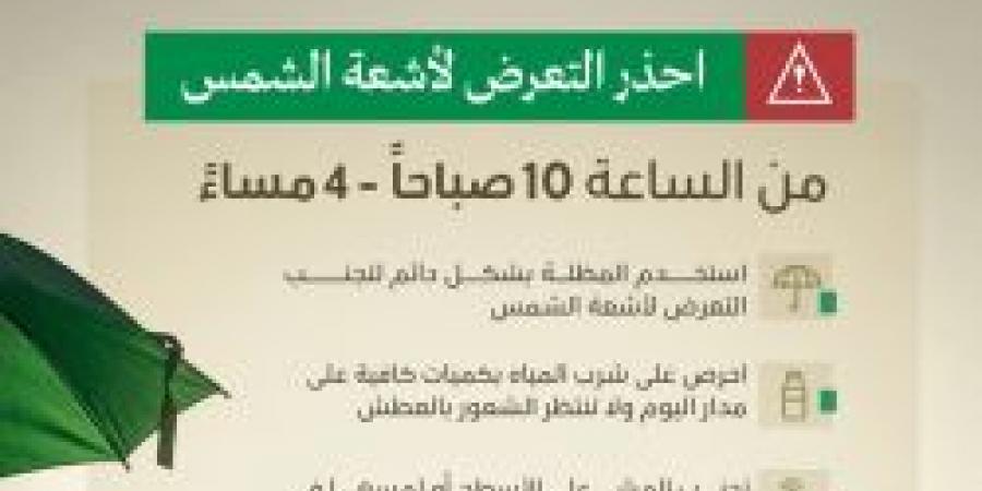 حج بصحة .. تحذيرات من وزارة الصحة من التعرض المباشر لأشعة الشمس في هذه الأوقات - بوابة الكويت